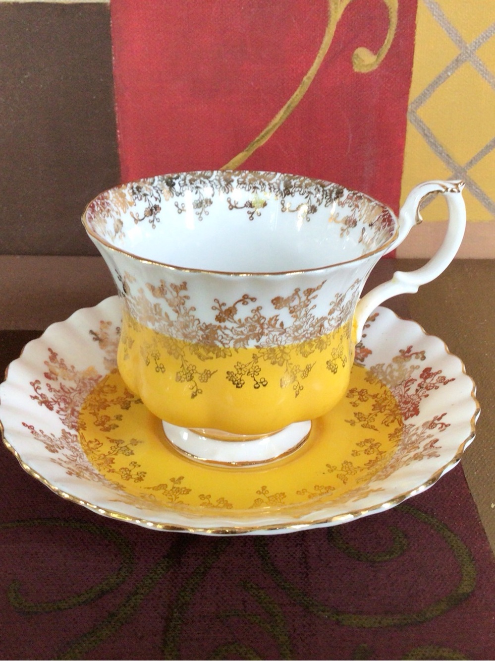 Royal Albert Yellow Regal Series Teacup And Saucer